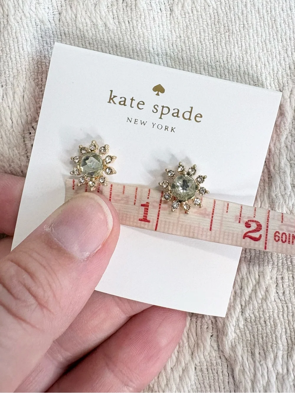kate spade Pearl-Back Flower Crystal Stud Earrings - White/Gold